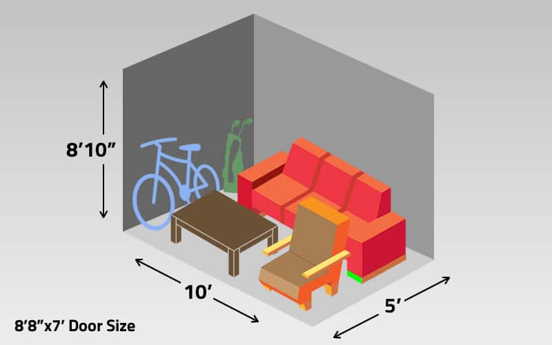 5x10 Self Storage Unit Rental Size Estimator