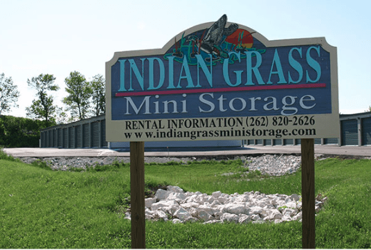 Indian Grass Storage sign